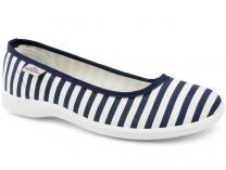 Балетки Las Espadrillas 300816-1389     (тёмно-синий/белый) Балетки Las Espadrillas 300816-1389     (тёмно-синий/белый)