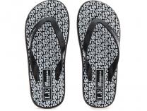 Тапочки Las Espadrillas F6574-2713 Made in Italy унісекс (чорний/білий) Тапочки Las Espadrillas F6574-2713 Made in Italy унісекс (чорний/білий)