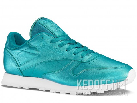 Женские кроссовки Reebok Cl Lthr Pearlized Bd5212    (зеленый) - фото (Артикул: BD5212)